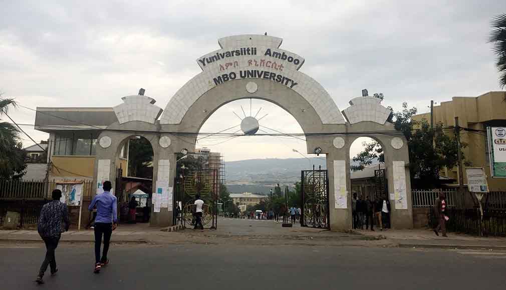 The gates of Ambo University.