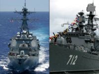 U.S. Navy destroyer USS Howard, left, and the Russian missile frigate Neustrashimy responded to the Somalia coast in response to a pirate hijacking.