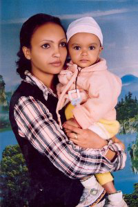 Serkalem Fasil and her son Nafkot Eskinder