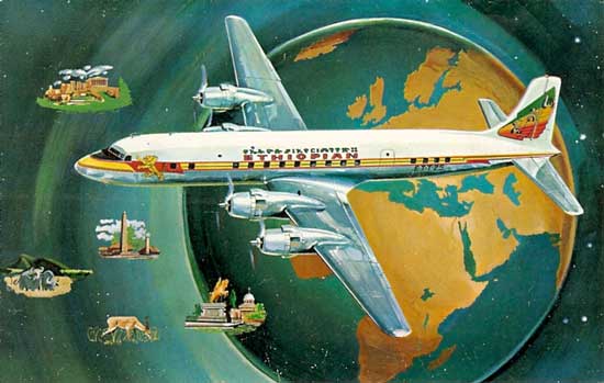 ንብረትነቱ የኢትዮጵያ አየር መንገድ የሆነው DC-6 B አይሮፕላን፣ Ethiopian Airlines DC-6 B