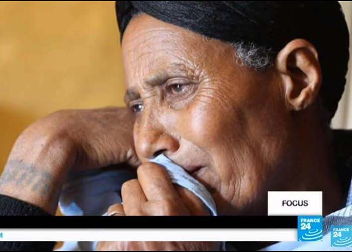 Ethiopian mother crying