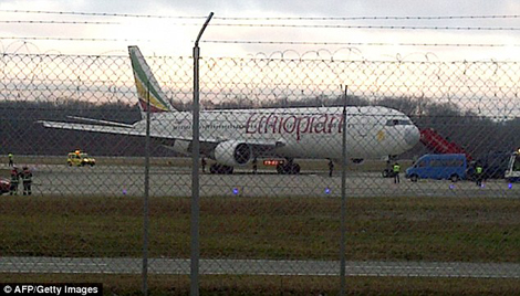 Arrest: An Ethiopian Airlines flight forced to land in Geneva, where the hijacker has been taken into police custody