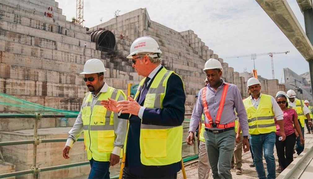 PM Dr. Abiy Ahmed visiting the Grand Ethiopian Renaissance Dam with Dr. Abraham Belay