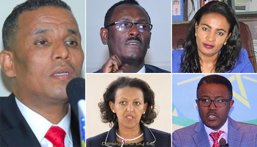 አቶ ብርሃኑ ፀጋዬ፣  አቶ ባጫ ጊና፣ ወ/ሮ ያለም ፀጋይ፣ ወ/ሮ ሒሩት ዘመነ፣ አቶ ነብያት ጌታቸው