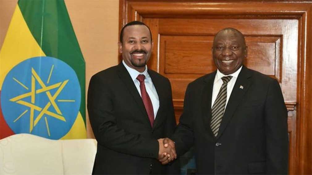 PM Abiy Ahmed (L) and President Cyril Ramaphosa (R)