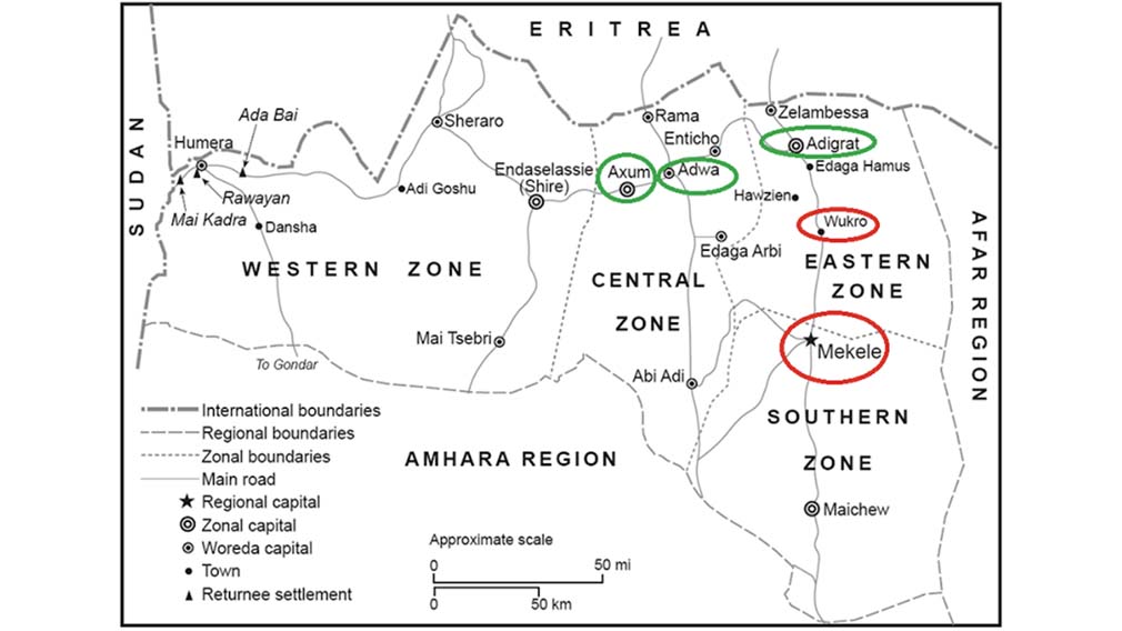 የትግራይ ክልል ካርታ