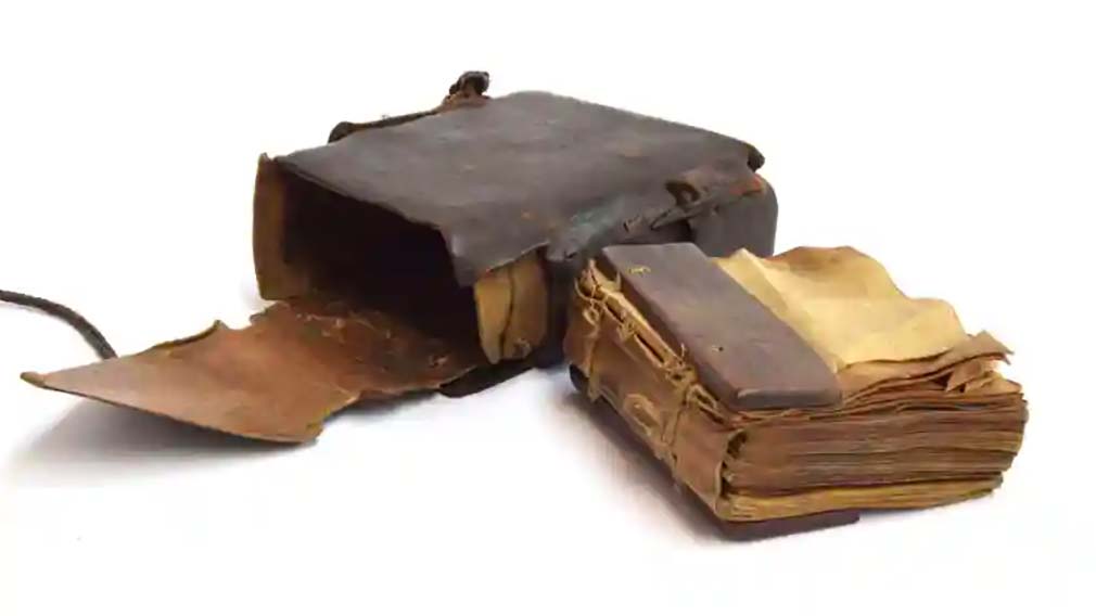 An Ethiopian Coptic bible taken during the Battle of Maqdala in 1868. Photograph: Busby auctioneers and valuers