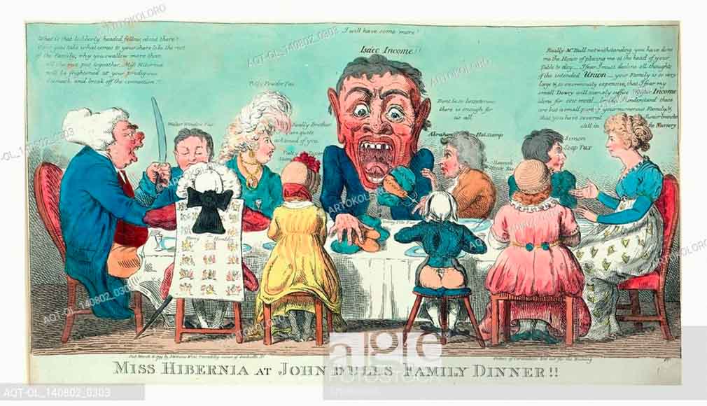 Miss Hibernia at John Bulls family dinner