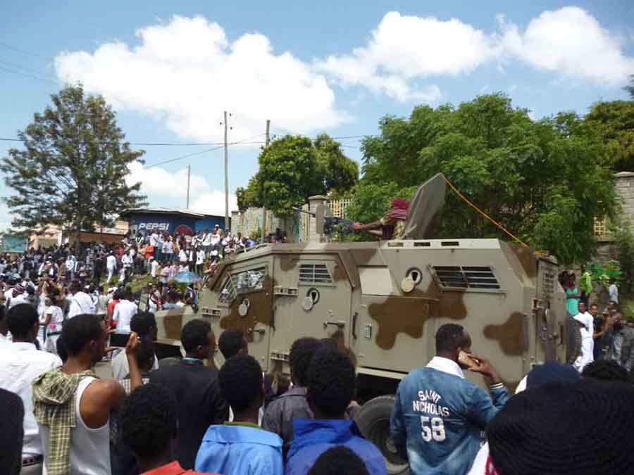 Troops loyal to TPLF opened fire on civilians at Irrecha. Irrecha massacre