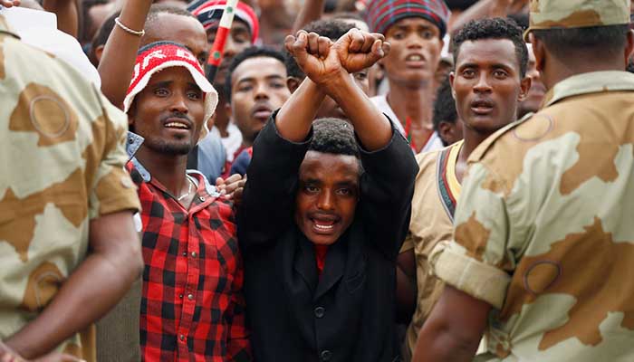 Demonstrators in Oromia region